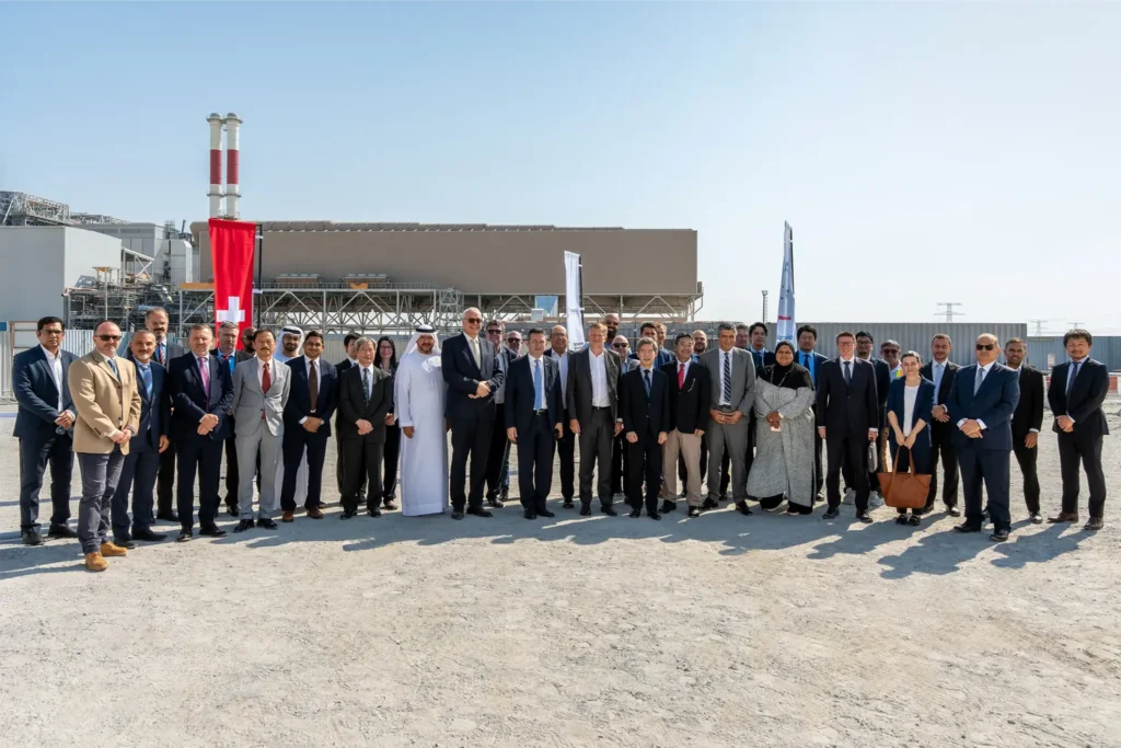 Tadweer announcement photograph of stakeholders at AlBihouth; not an image of the boiler pressure test itself.
