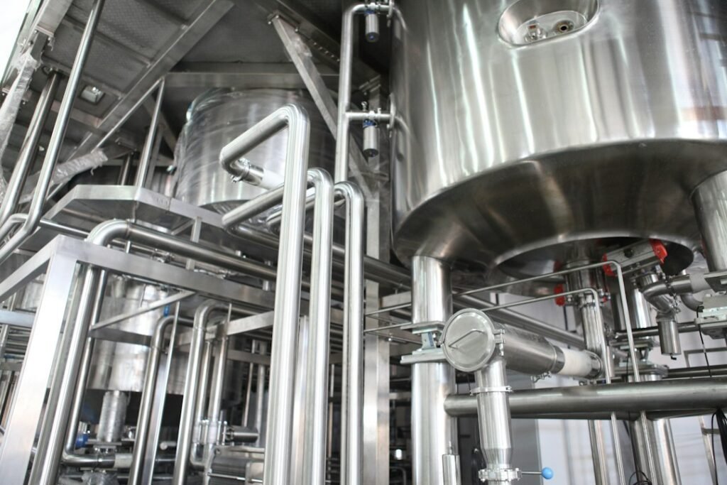 Illustrative industrial liquid-handling pipework; not the Huangyan treatment project.