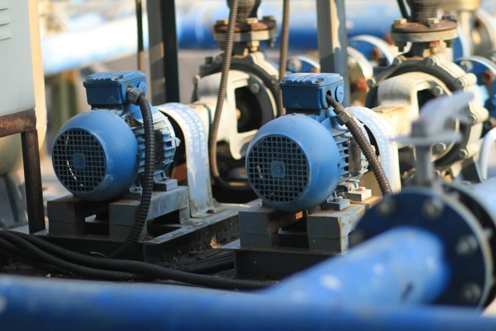Illustrative pumps and connected piping; not the Jinzhai project site.
