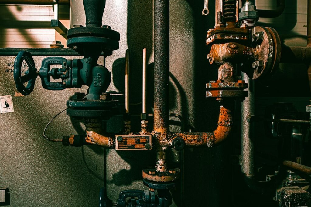 Industrial pipework and valves illustration; not the project site.