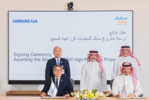 SAN-7 signing image published with Samsung E&A’s announcement.